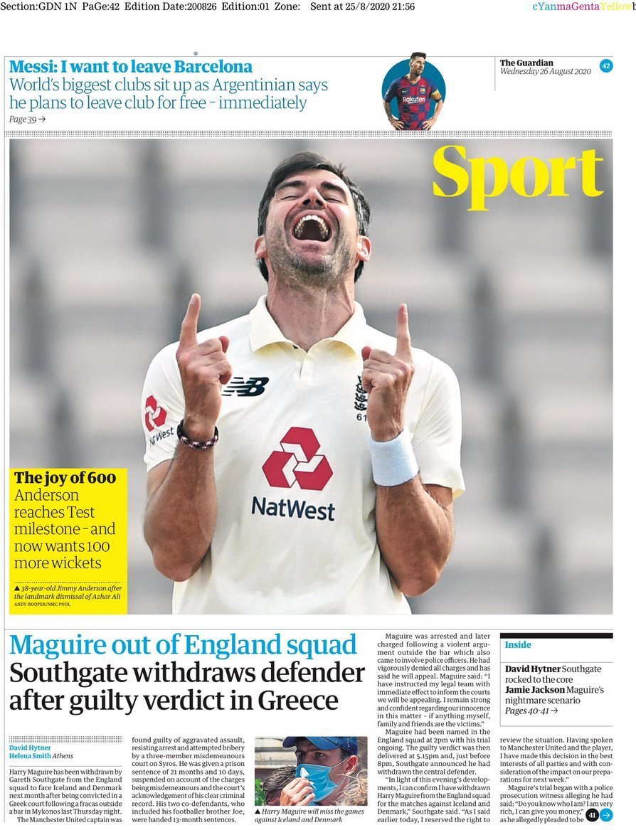 capa Jornal Guardian Sport