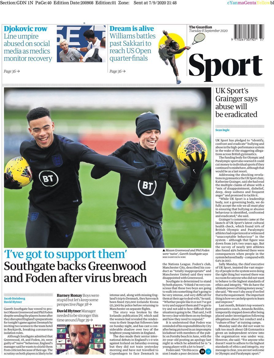 capa Jornal Guardian Sport