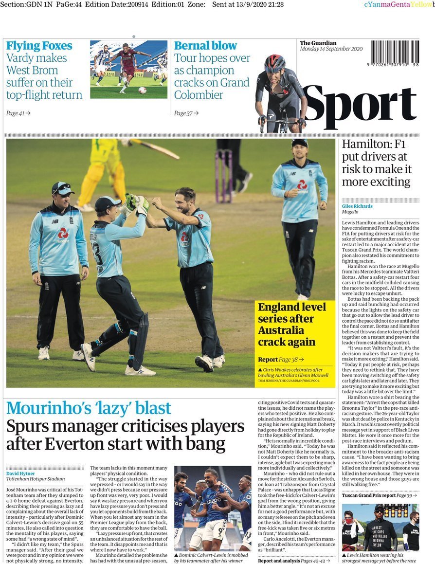 capa Jornal Guardian Sport