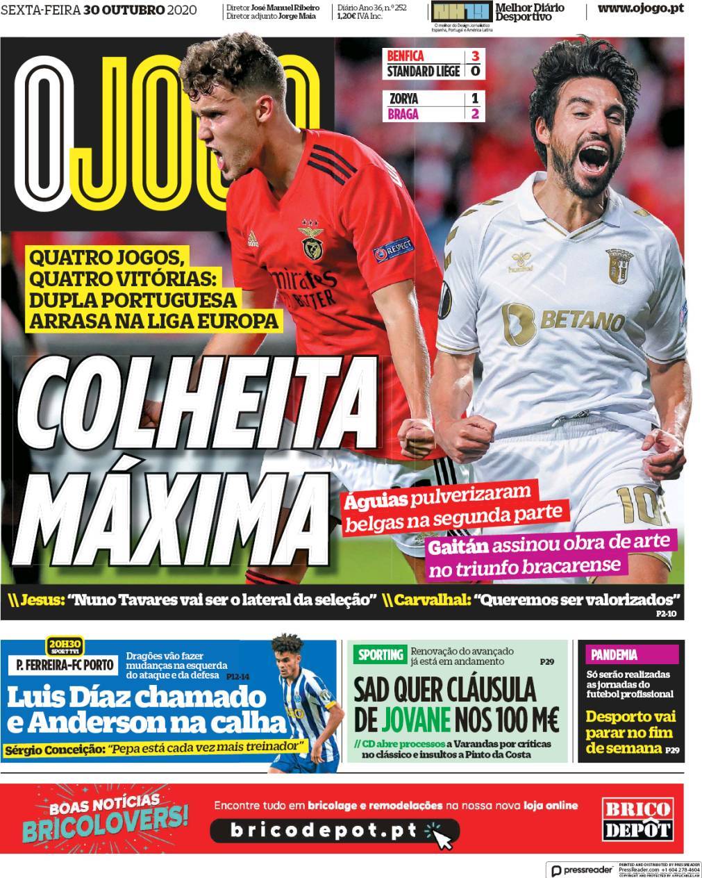 capa Jornal O Jogo