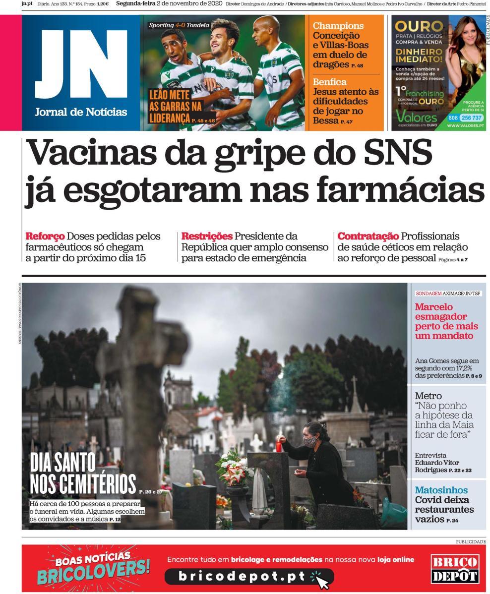 capa Jornal de Notícias