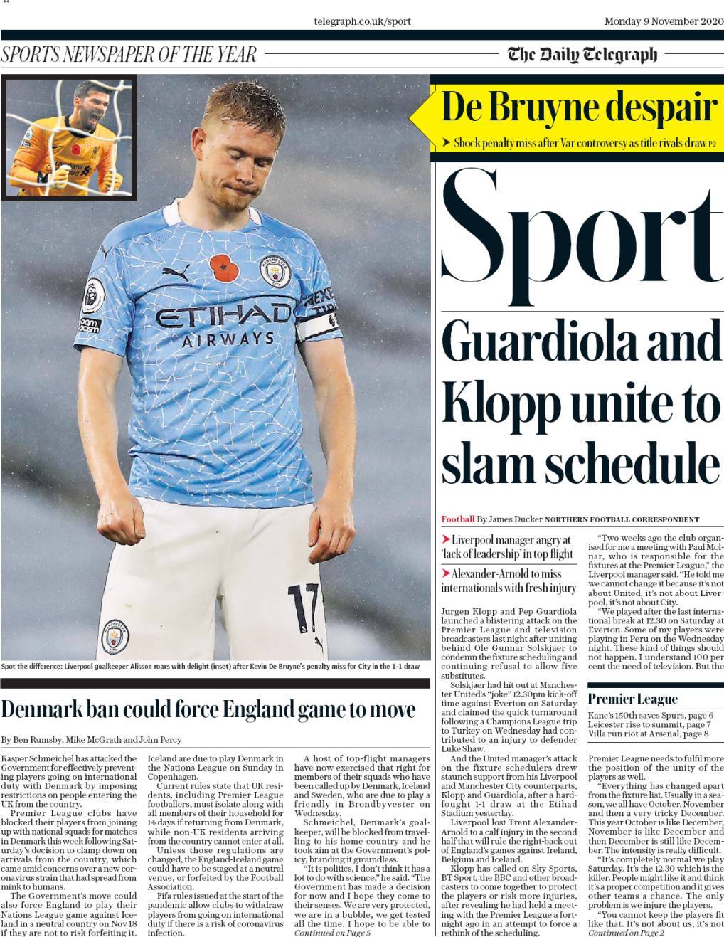 capa Jornal Telegraph Sport