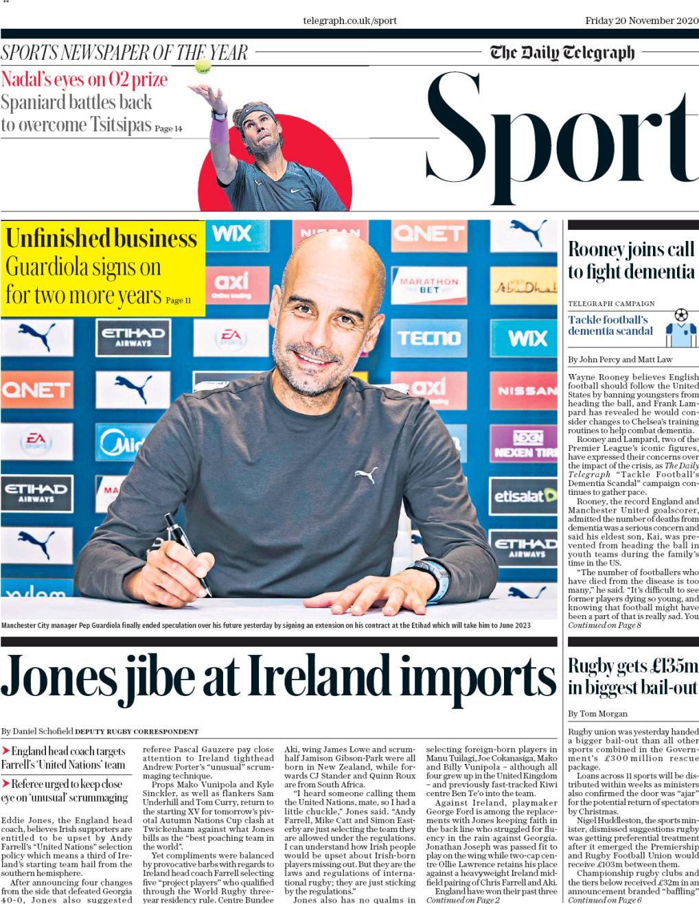 capa Jornal Telegraph Sport