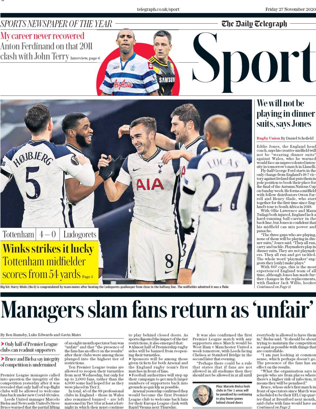 capa Jornal Telegraph Sport