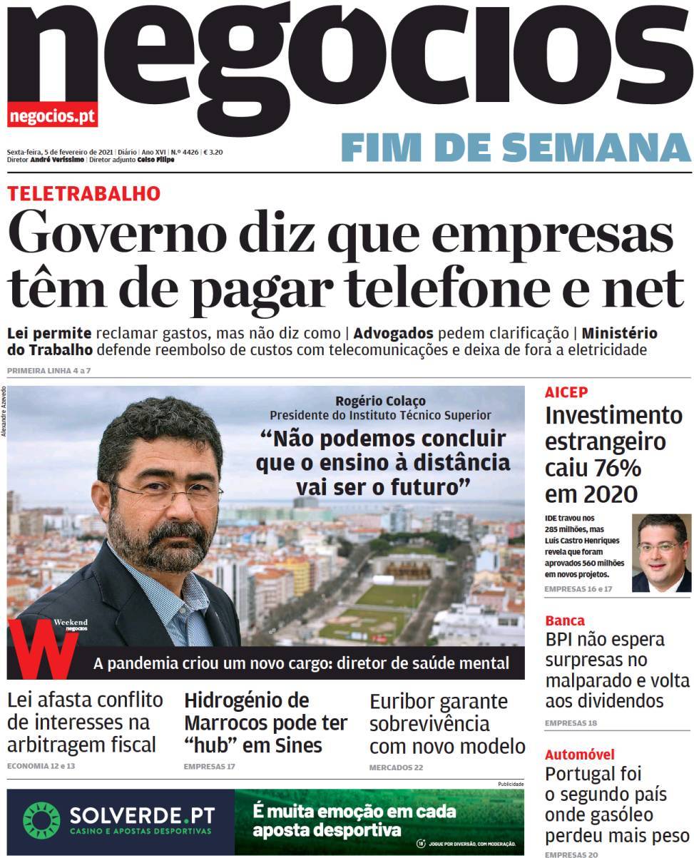 capa Jornal de Negócios