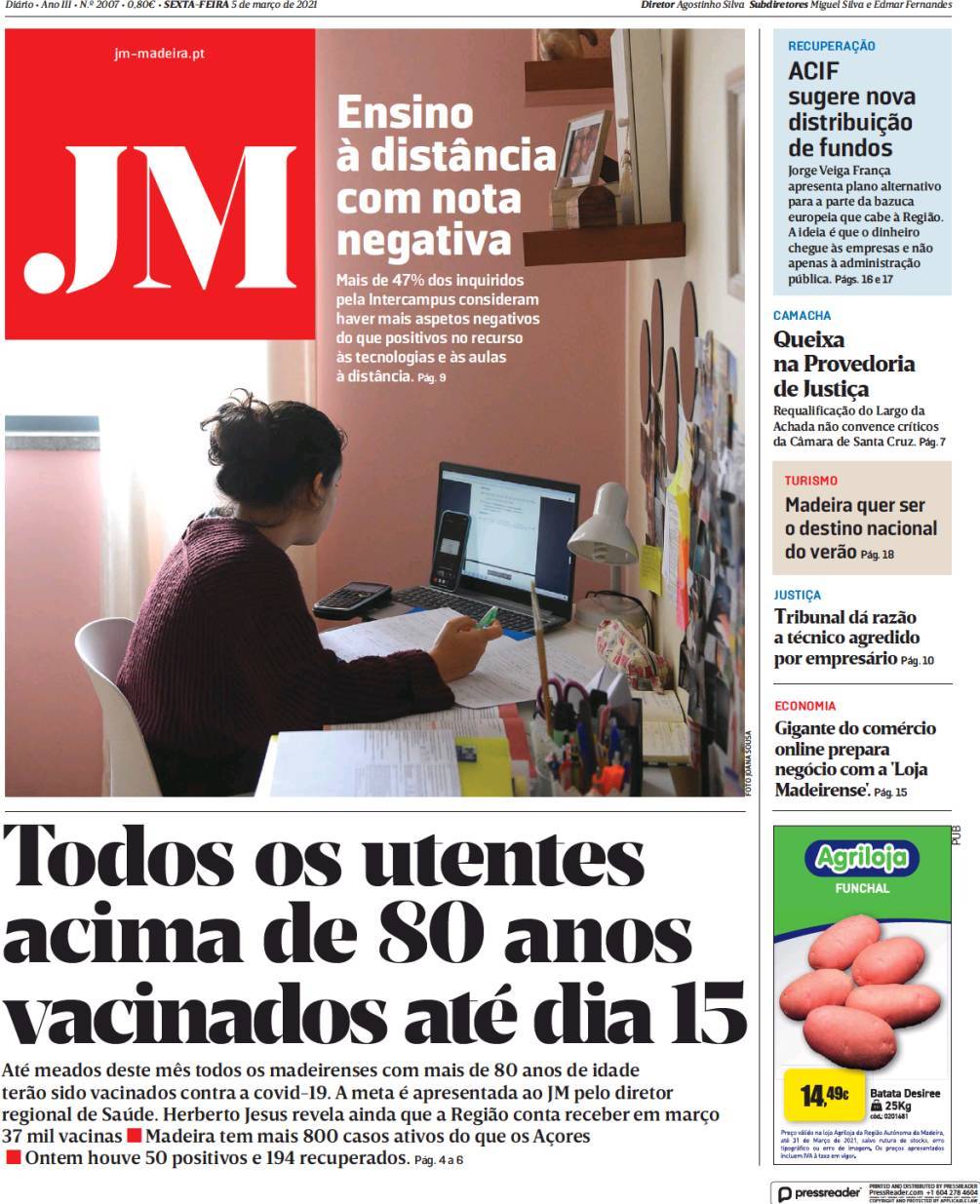 capa Jornal da Madeira