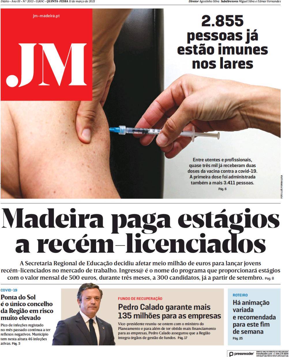 capa Jornal da Madeira