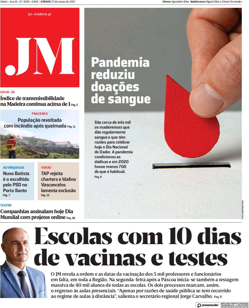 capa Jornal da Madeira