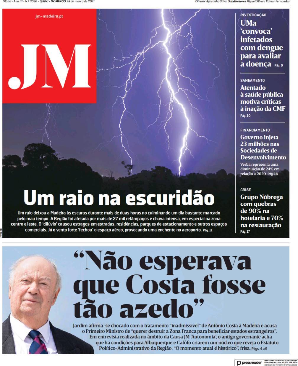 capa Jornal da Madeira