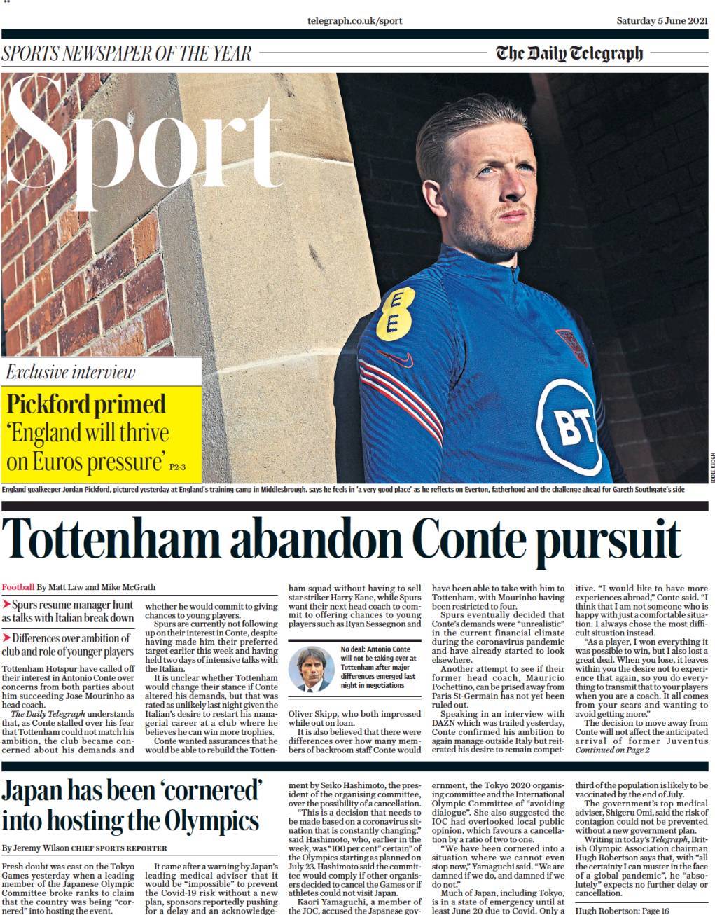 capa Jornal Telegraph Sport