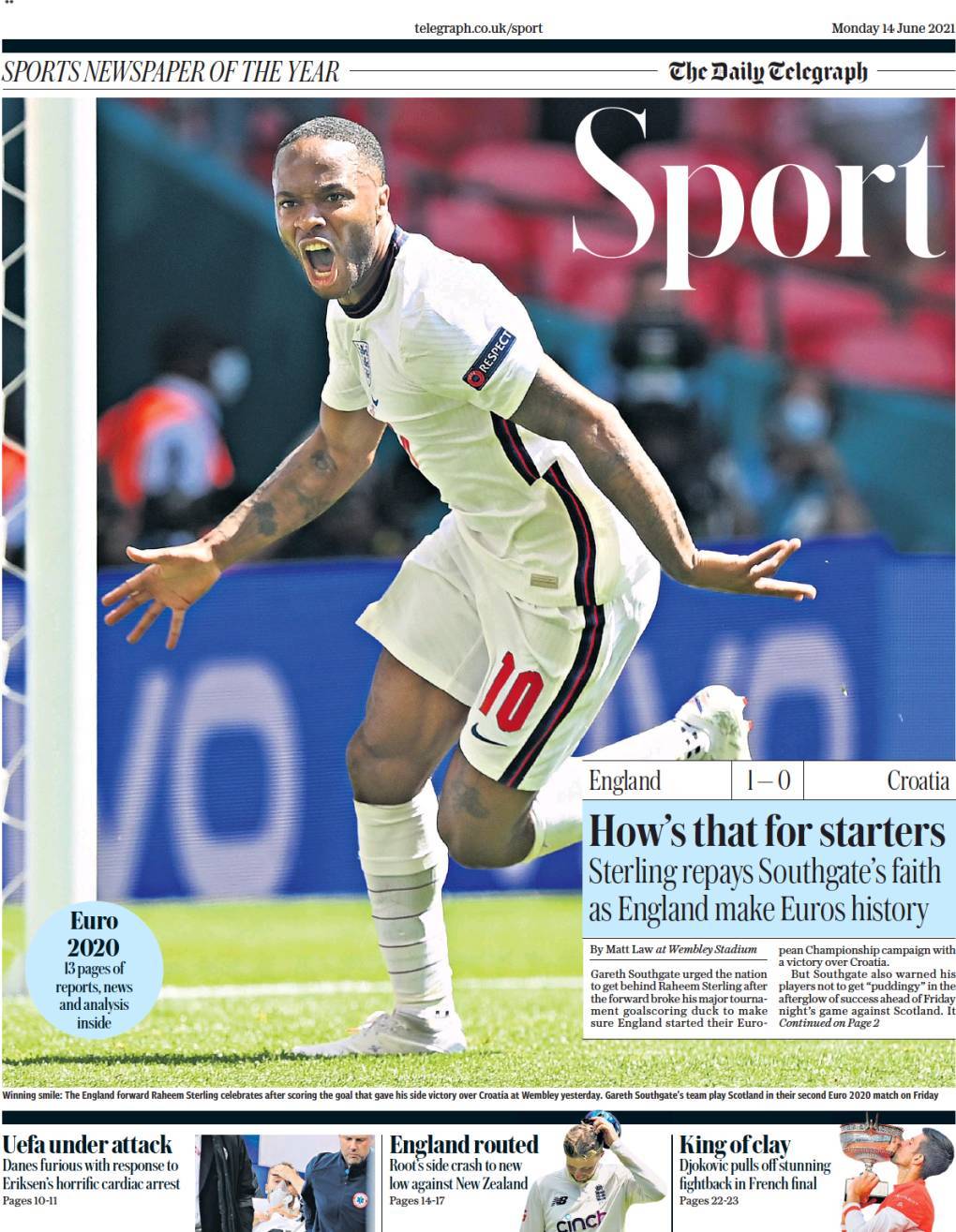 capa Jornal Telegraph Sport