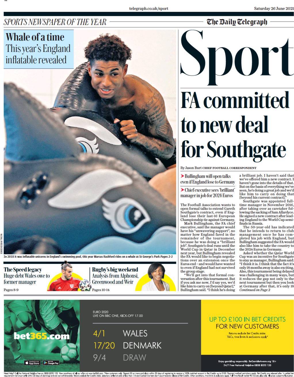 capa Jornal Telegraph Sport