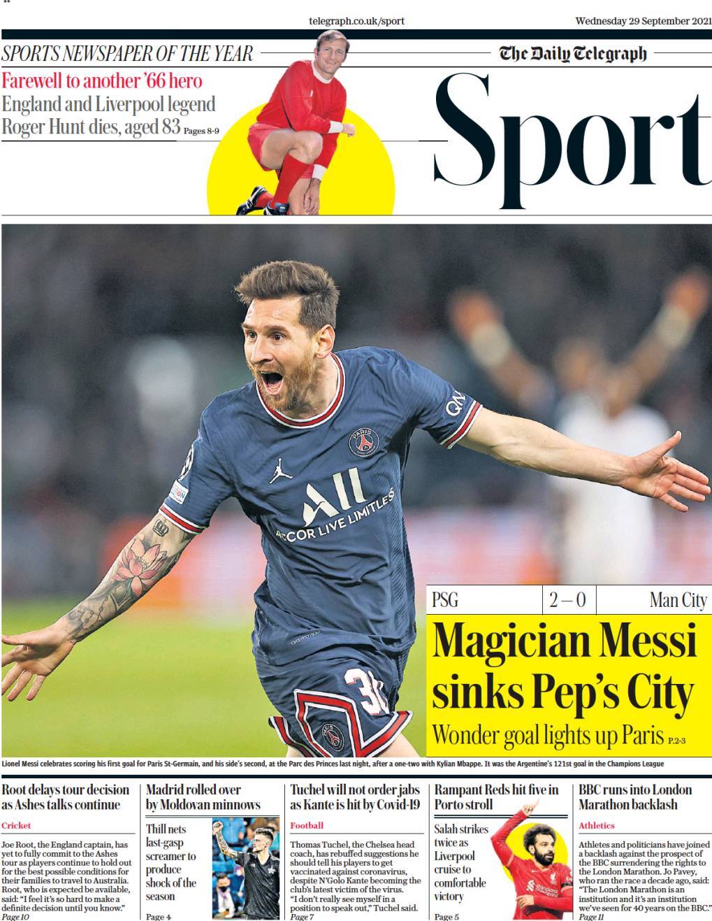 capa Jornal Telegraph Sport