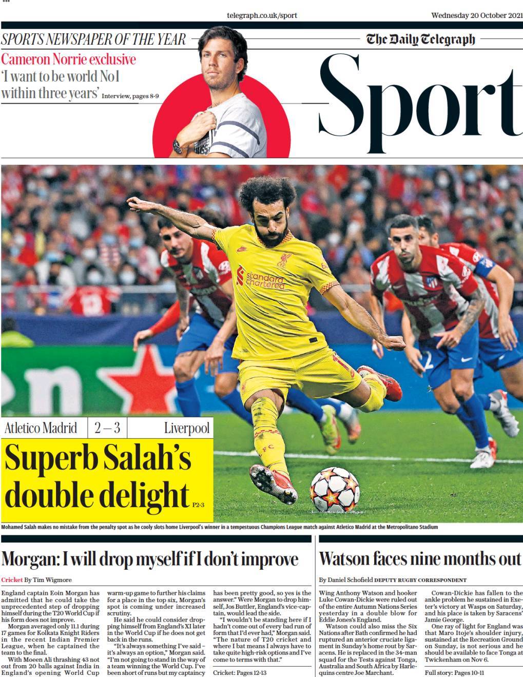 capa Jornal Telegraph Sport