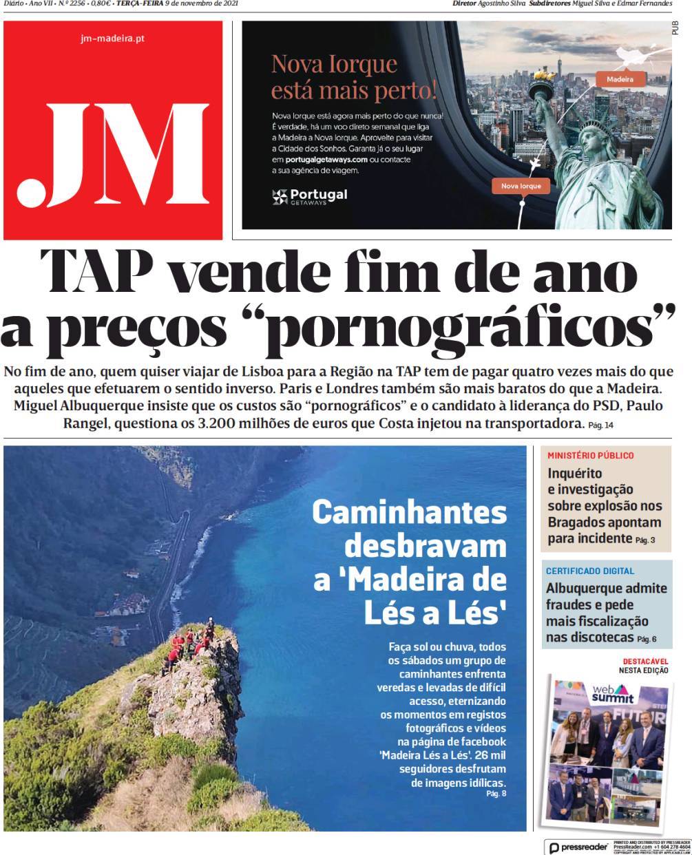 capa Jornal da Madeira