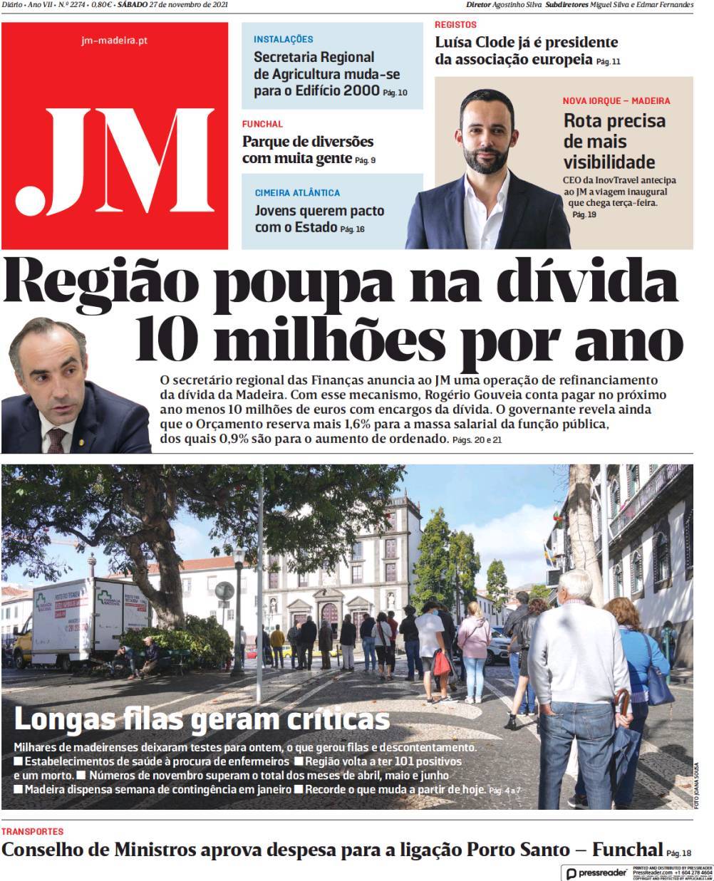 capa Jornal da Madeira