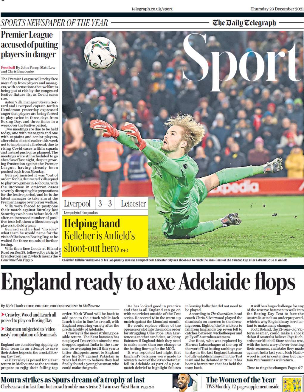 capa Jornal Telegraph Sport