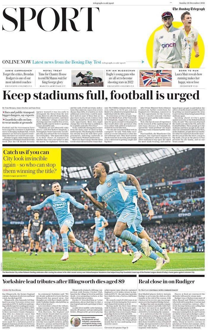 capa Jornal Telegraph Sport