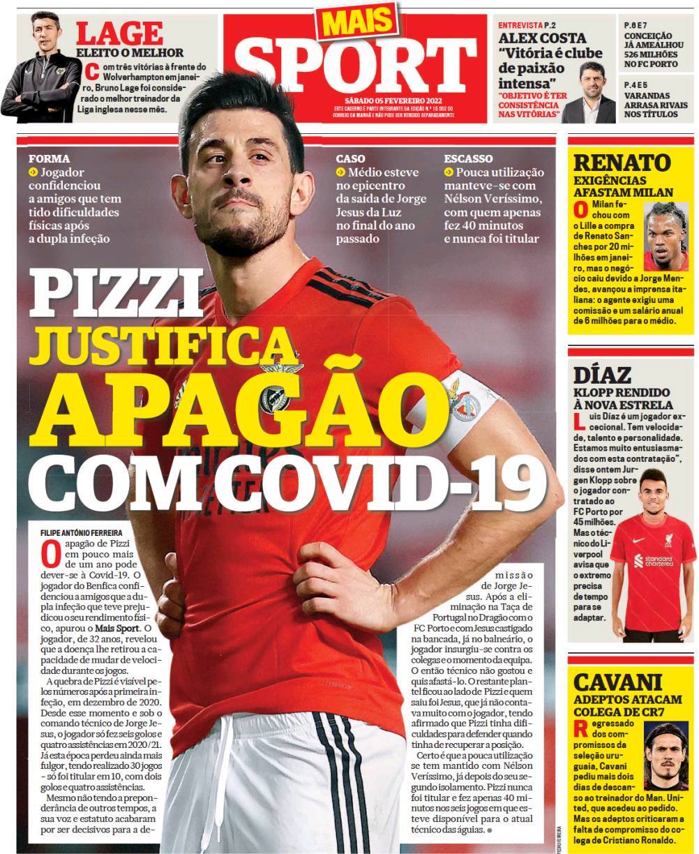 Capa Correio Da Manhã Sport 5 Fevereiro 2022 Capasjornaispt 