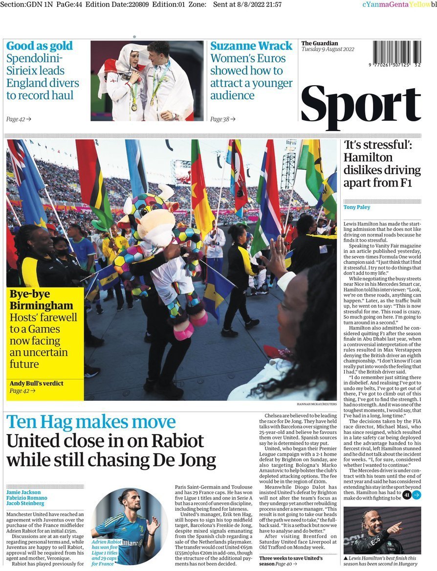 capa Jornal Guardian Sport