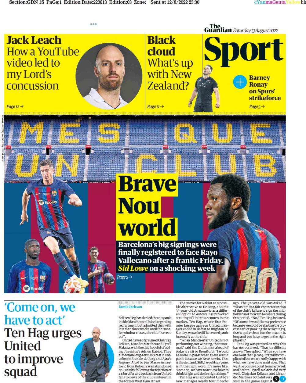 capa Jornal Guardian Sport