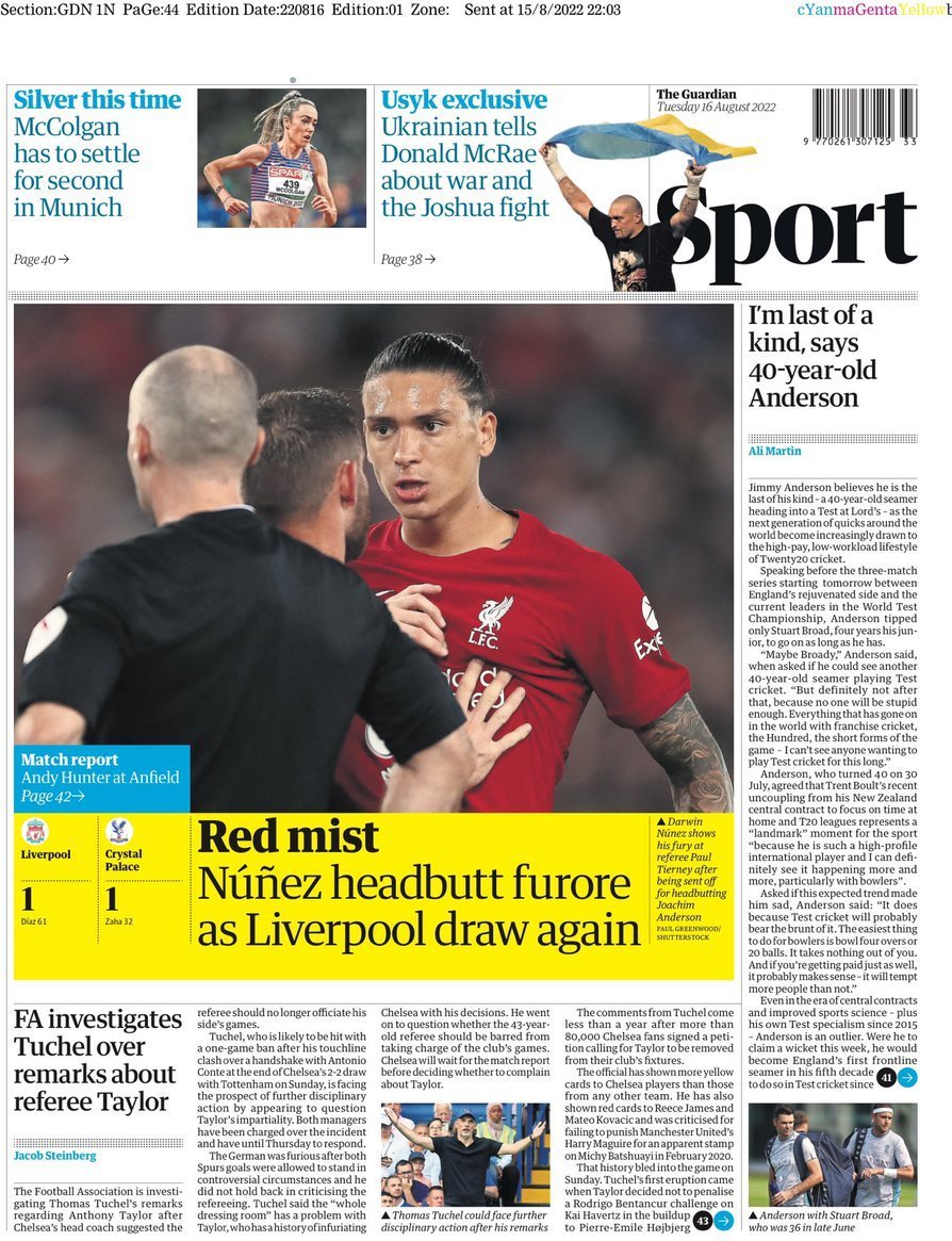 capa Jornal Guardian Sport