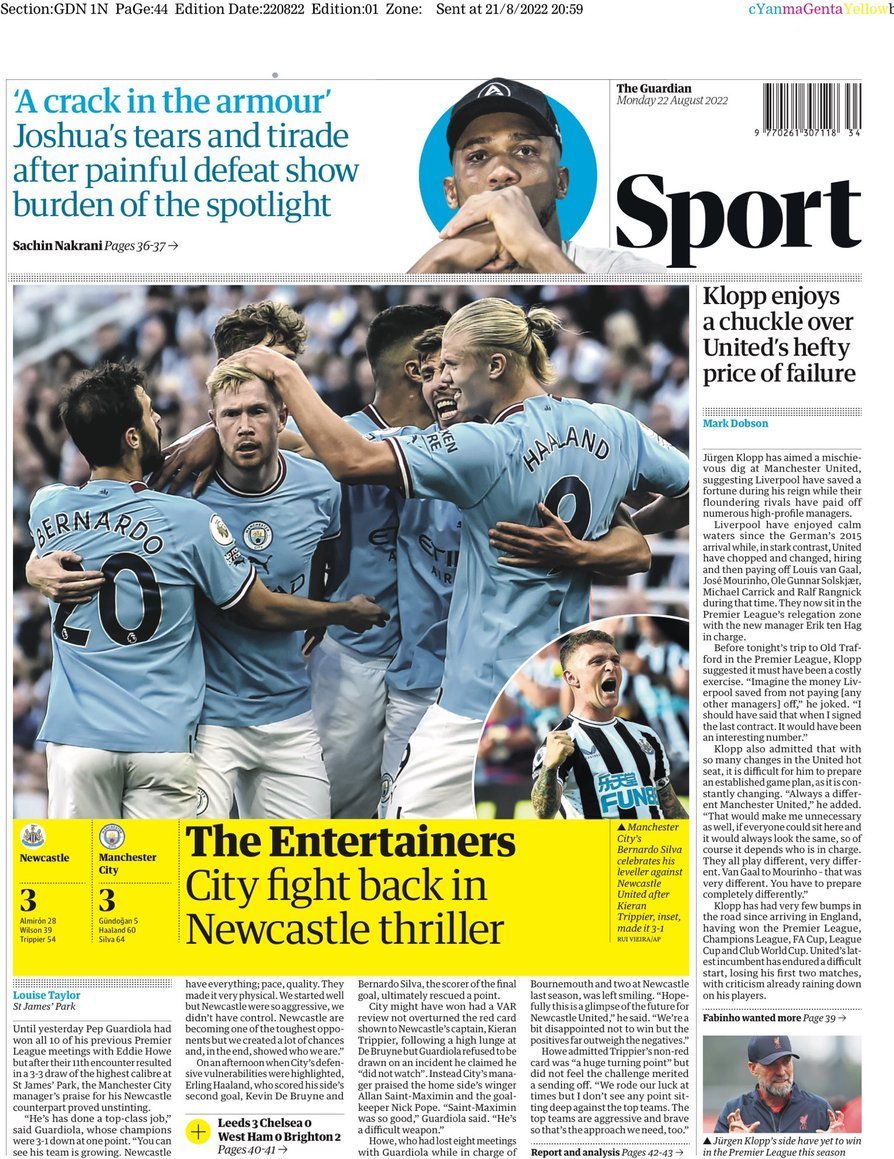 capa Jornal Guardian Sport