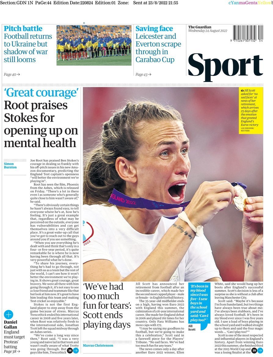 capa Jornal Guardian Sport