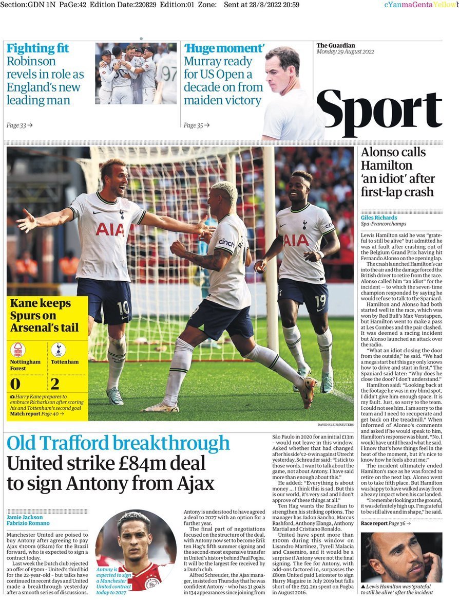 capa Jornal Guardian Sport