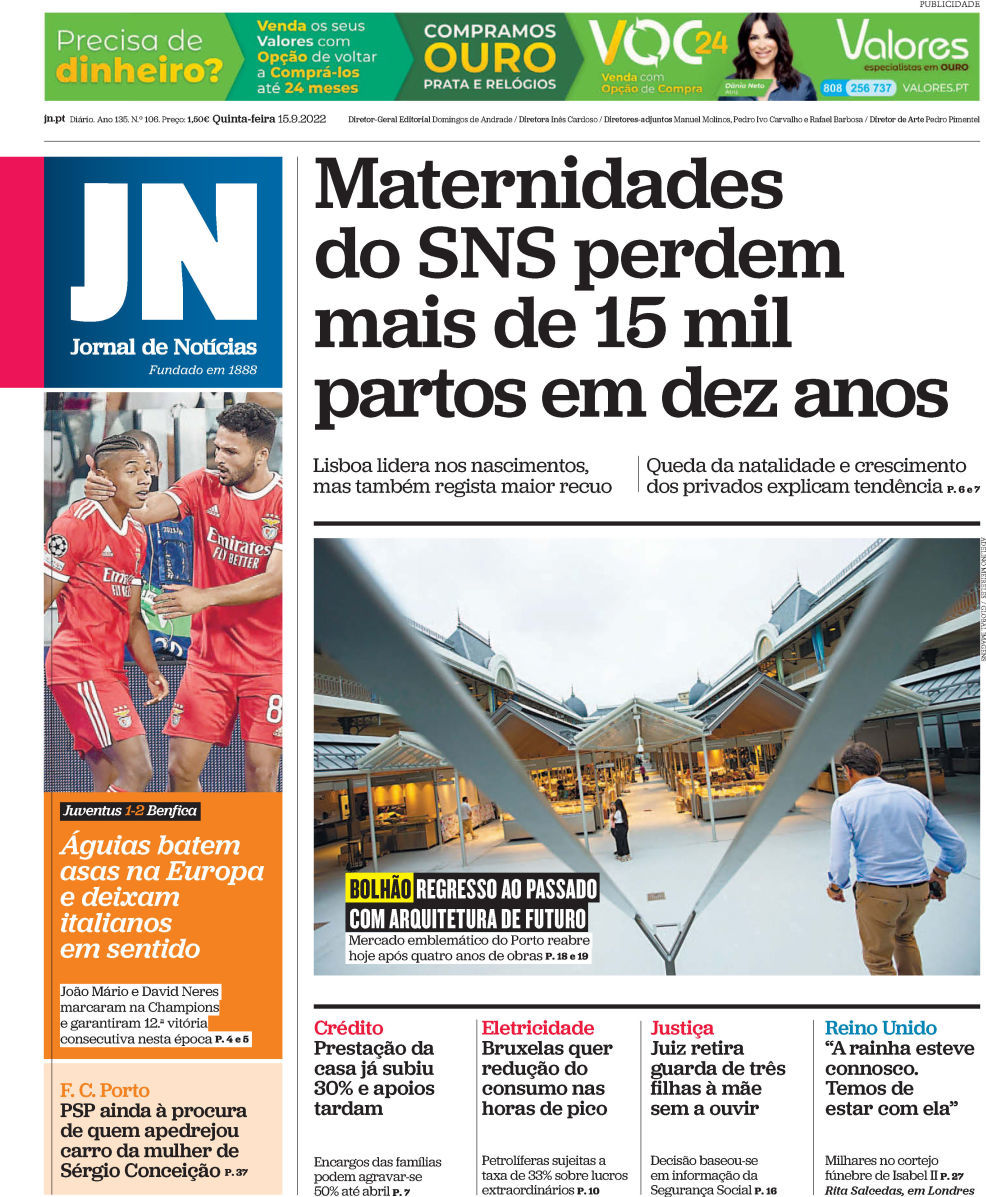 capa Jornal de Notícias