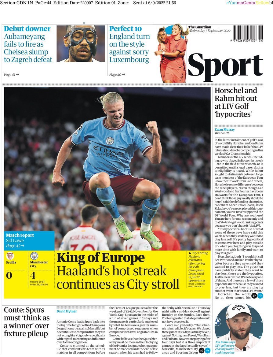 Capa Jornal Guardian Sport 7 Setembro 2022 Capasjornaispt 7150