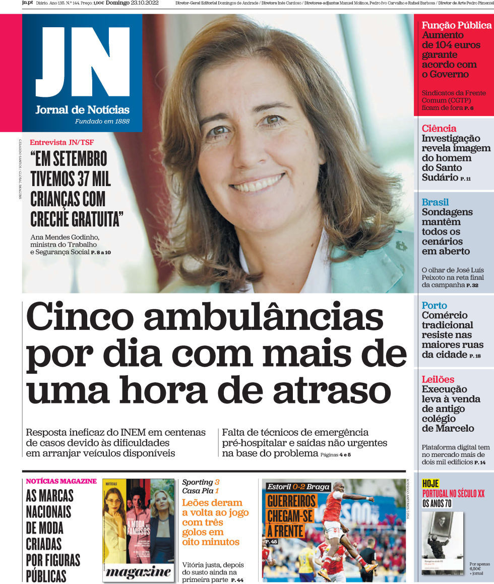 capa Jornal de Notícias