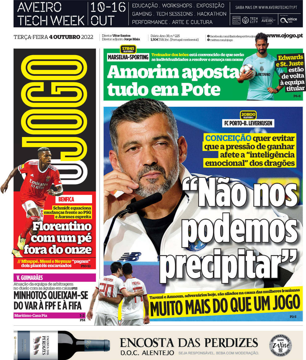 Capa Jornal O Jogo 4 Outubro 2022 Capasjornais Pt