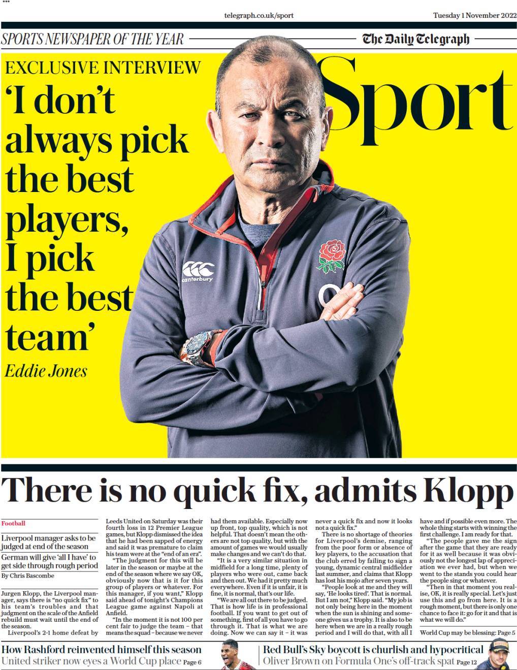 capa Jornal Telegraph Sport