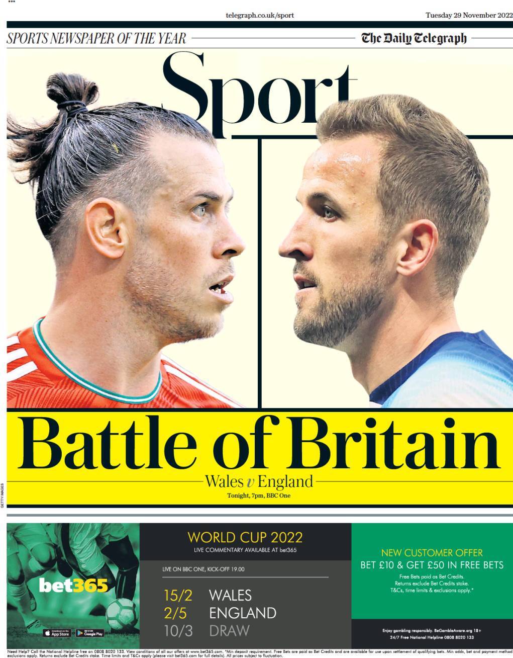 capa Jornal Telegraph Sport