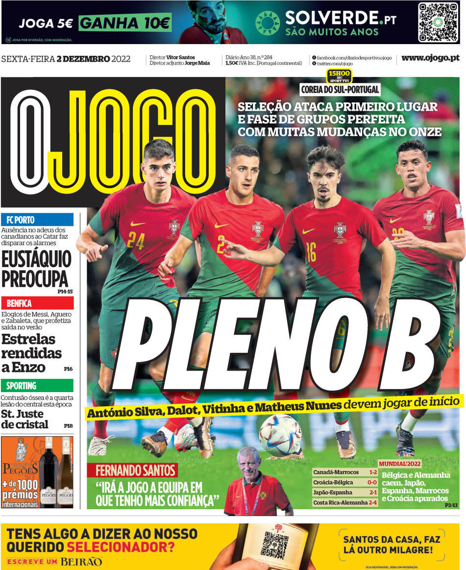 capa Jornal O Jogo