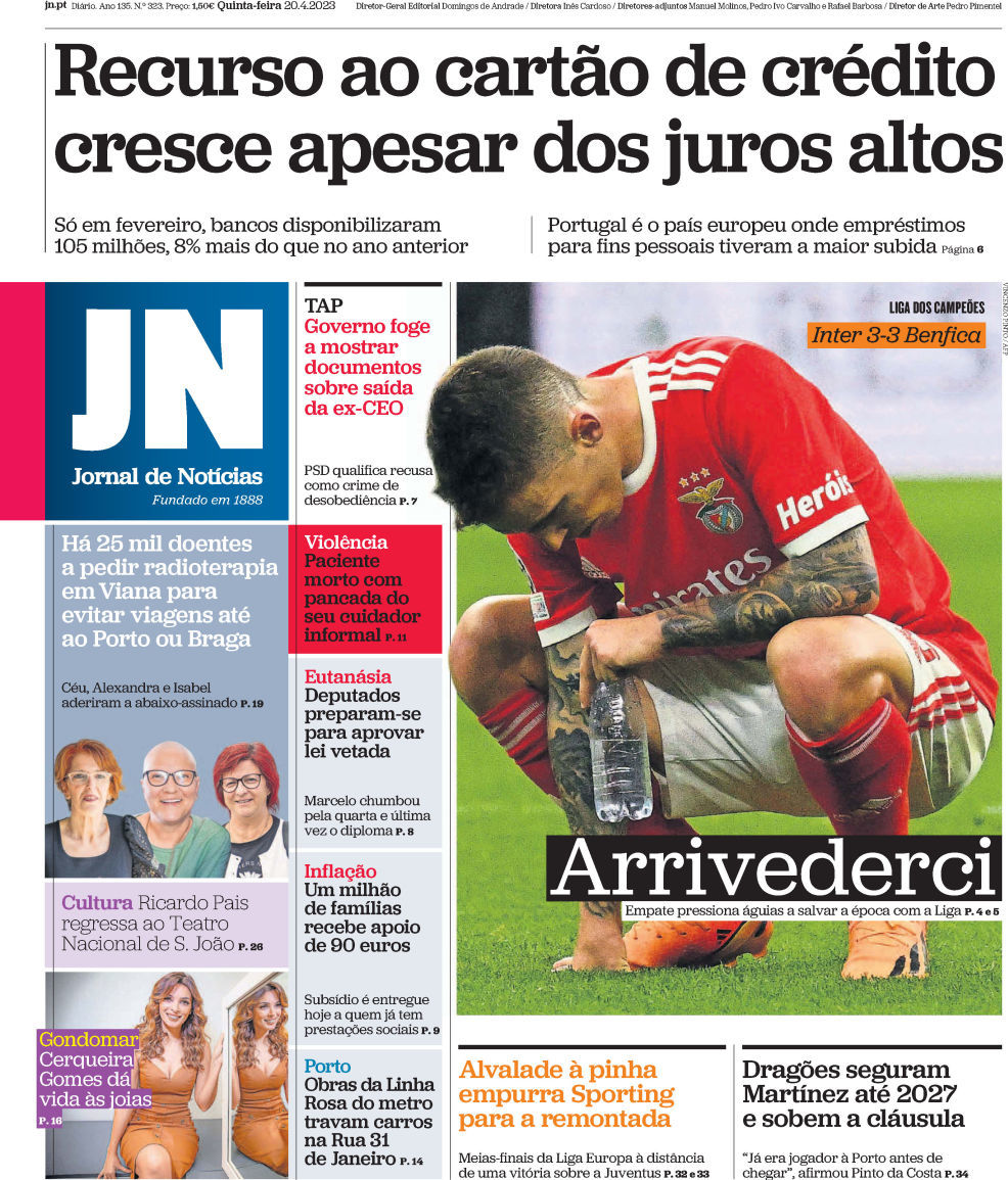 capa Jornal de Notícias