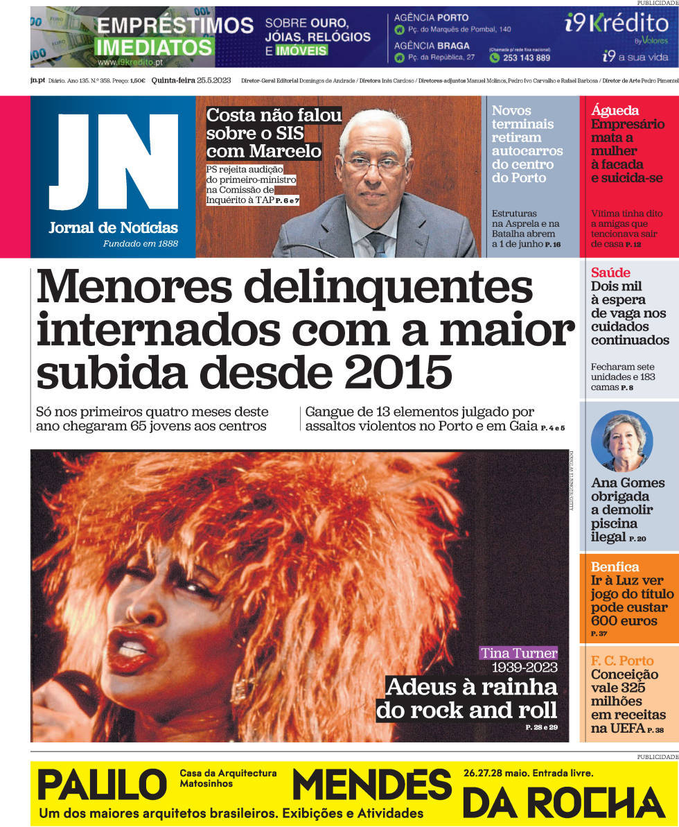 Capa Jornal De Notícias 25 Maio 2023 Capasjornaispt 3700