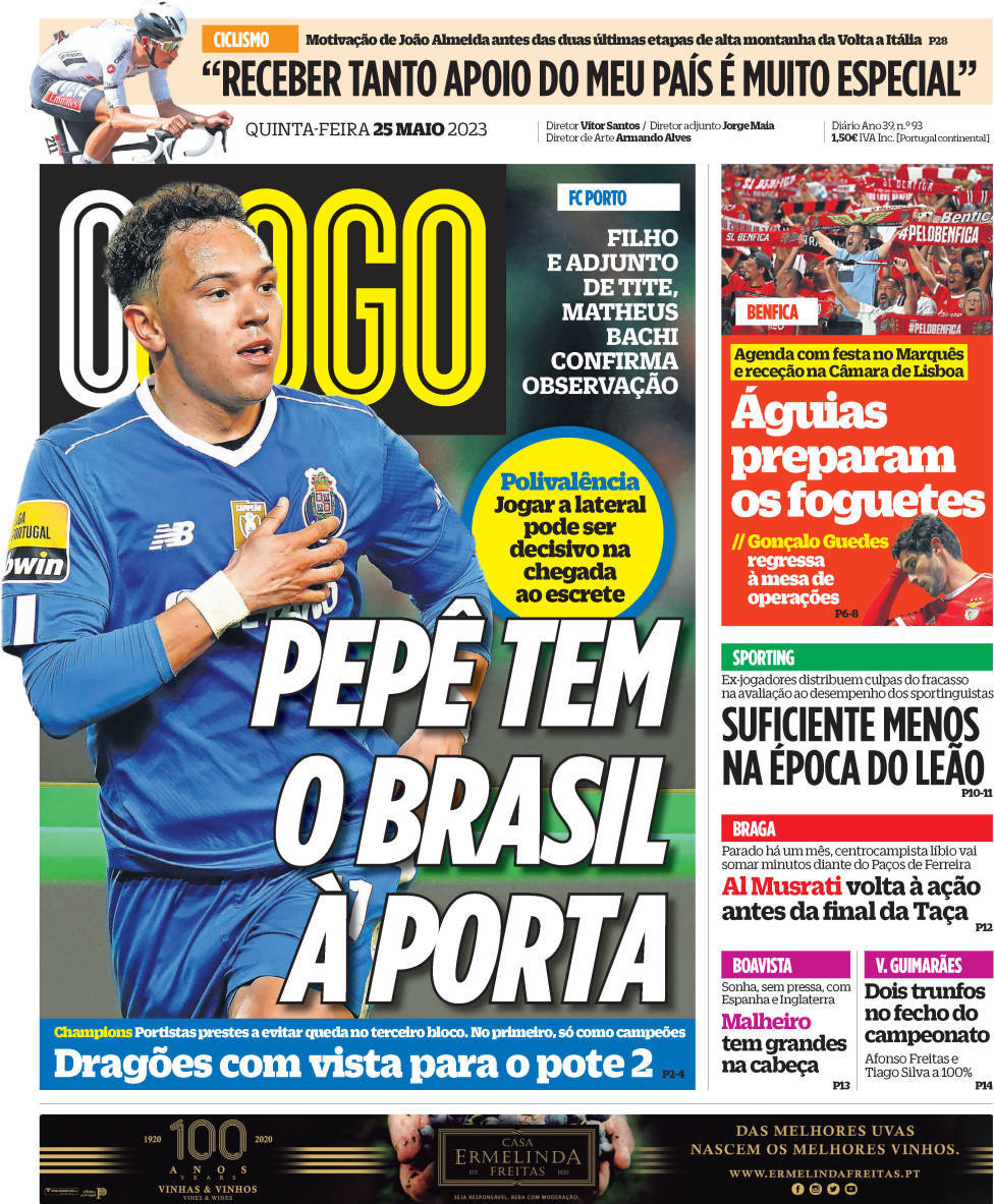 capa Jornal O Jogo