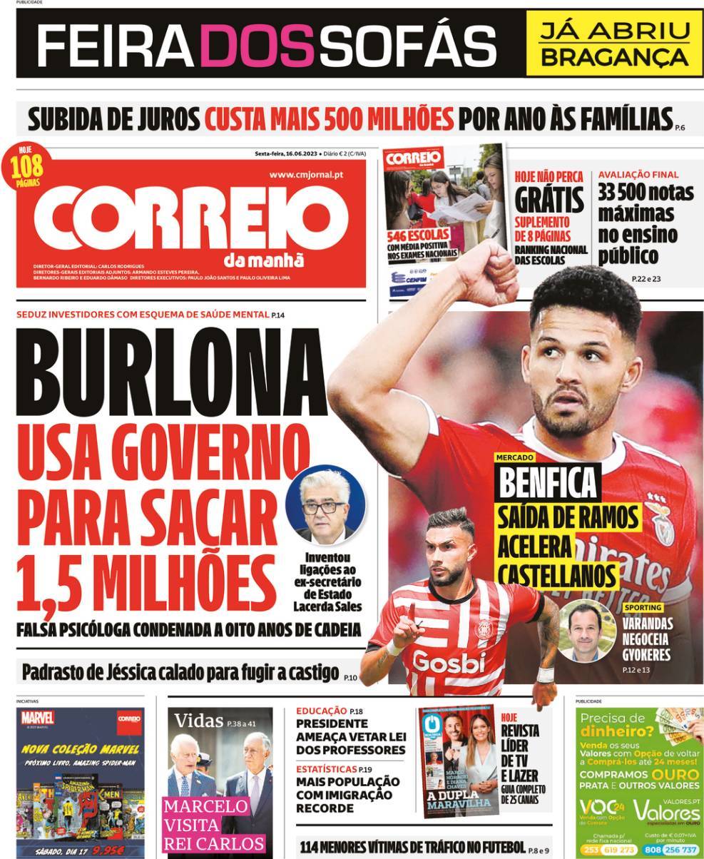 Capas Correio da Manhã de Junho de 2023