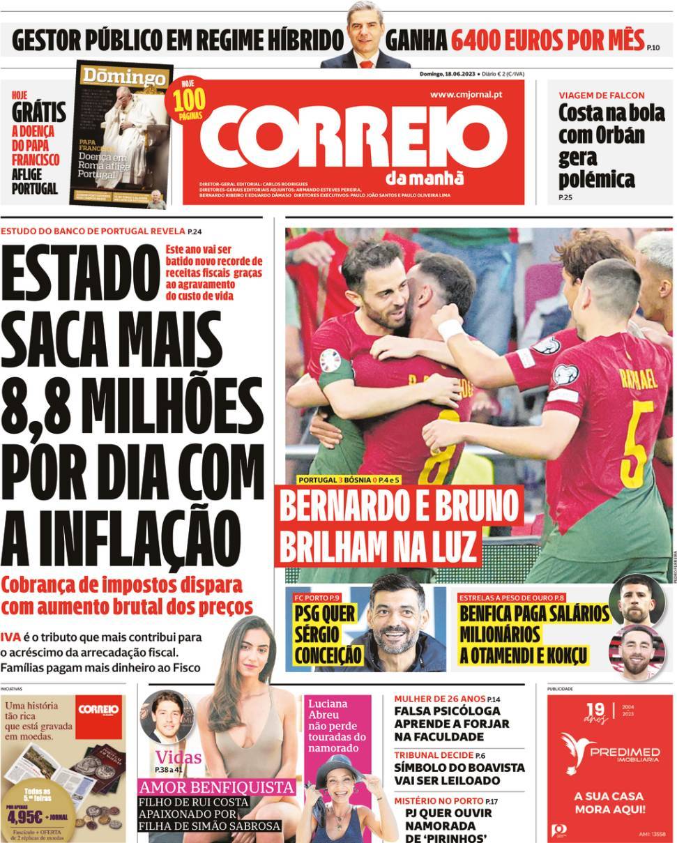 Capas Correio da Manhã de Junho de 2023