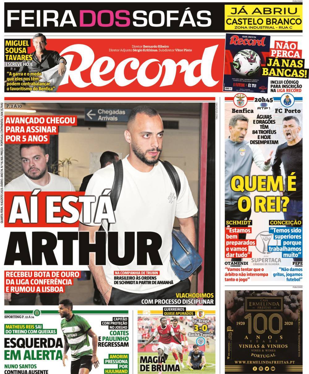 Arthur assina hoje com o Sporting por cinco épocas - Sporting - Jornal  Record