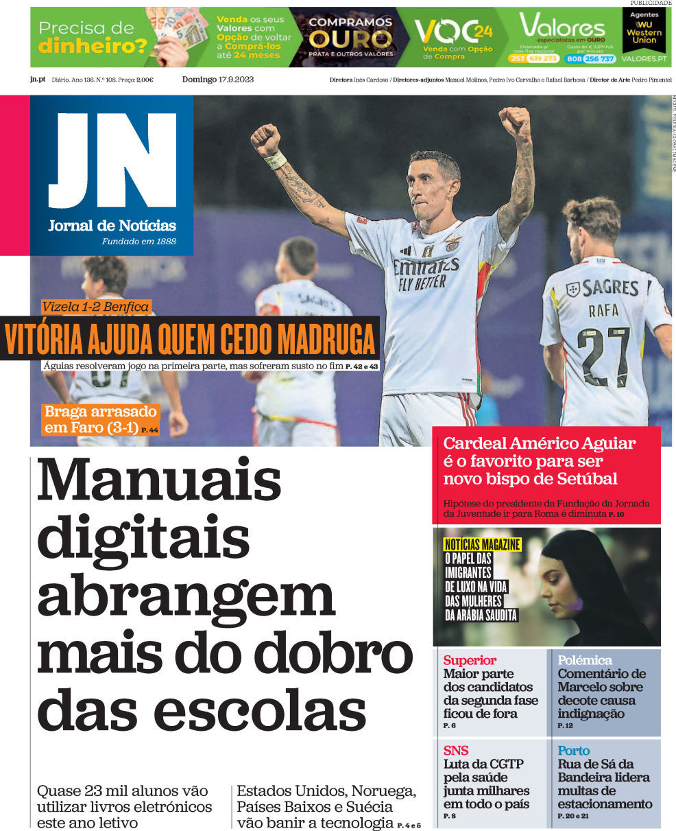 Capa Jornal De Not Cias Setembro Capasjornais Pt