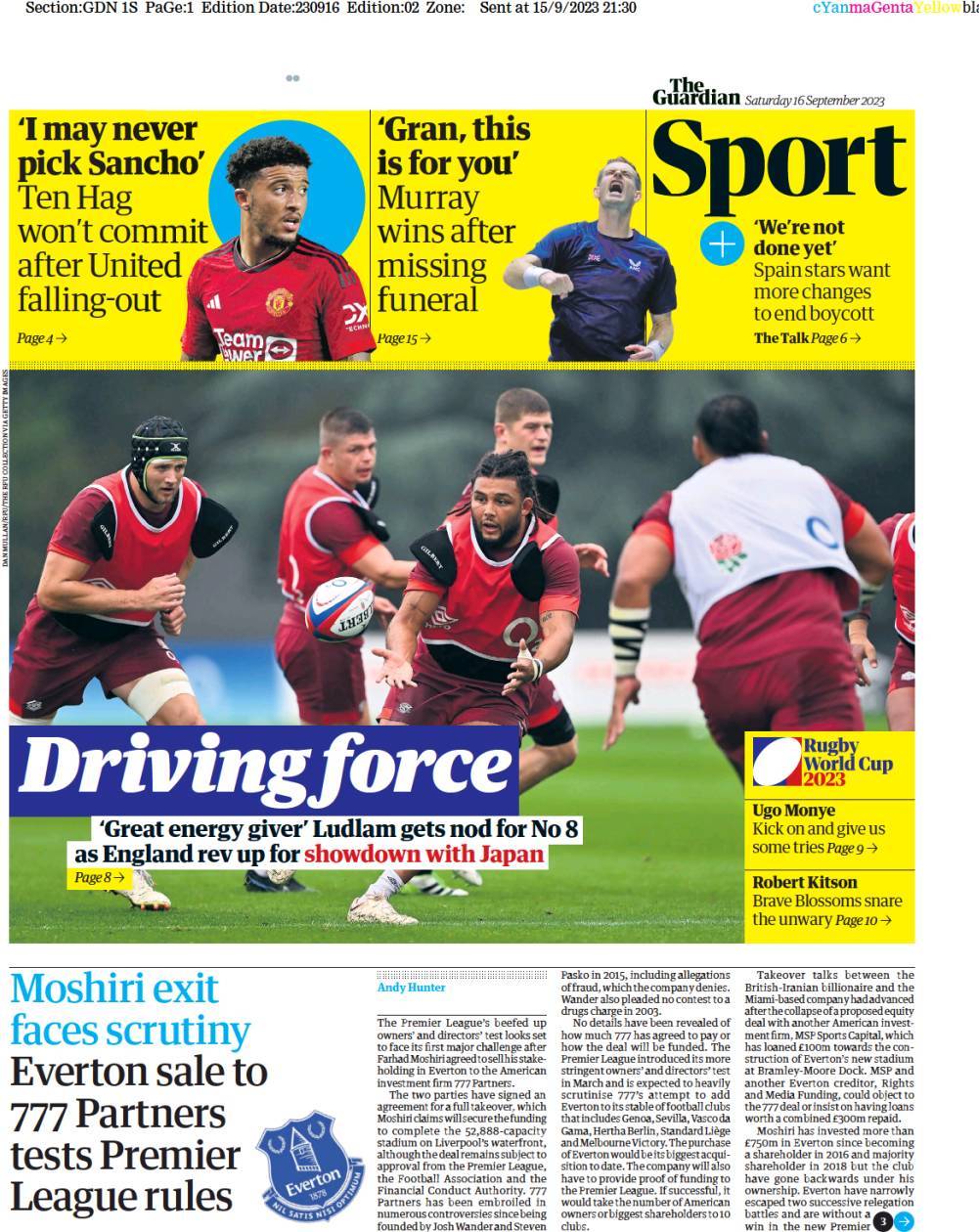 capa Jornal Guardian Sport