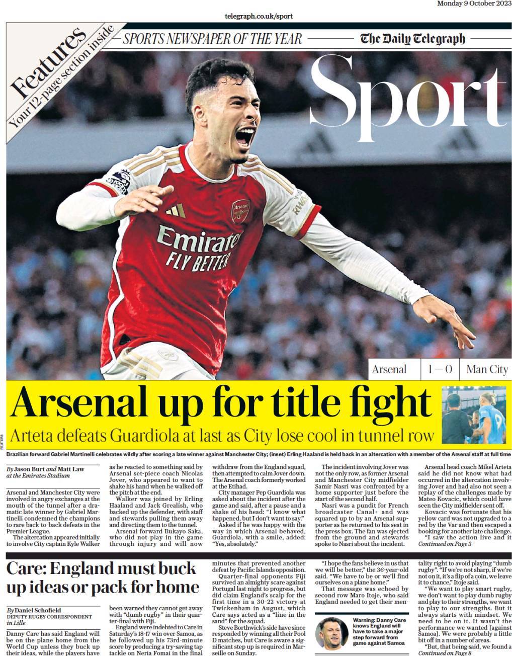 capa Jornal Telegraph Sport