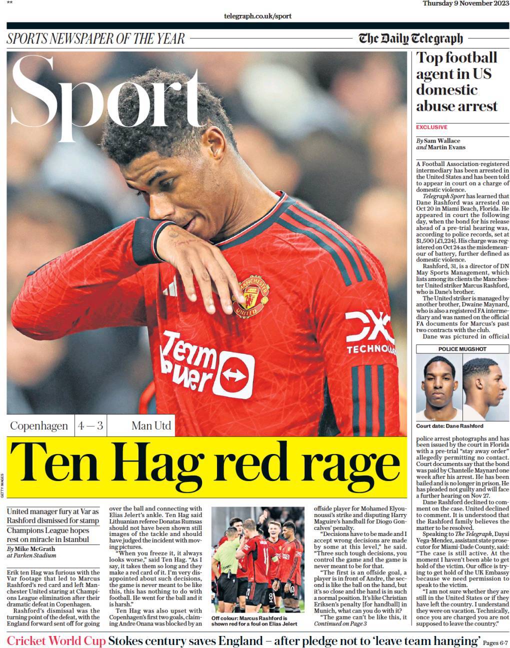 capa Jornal Telegraph Sport