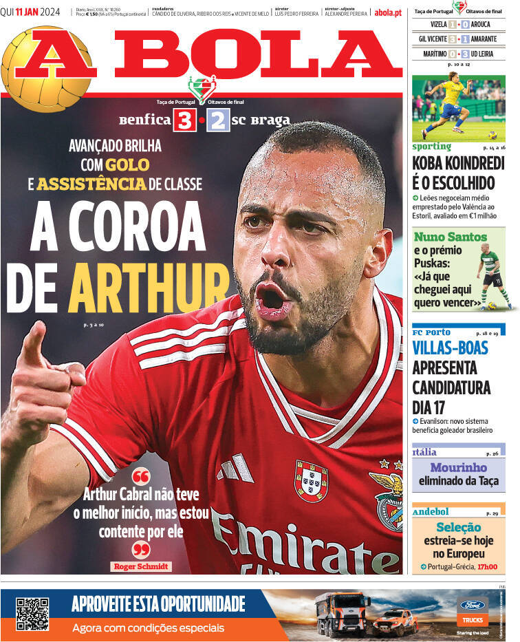 capa Jornal A Bola