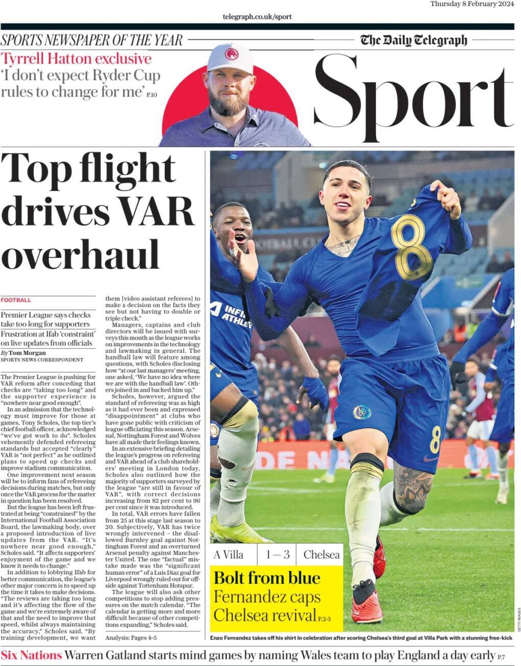 capa Jornal Telegraph Sport