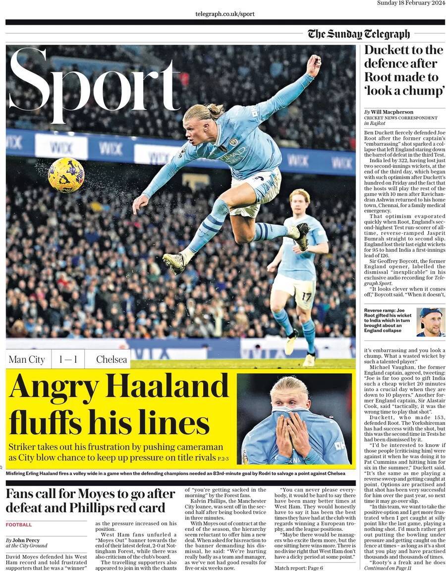 capa Jornal Telegraph Sport