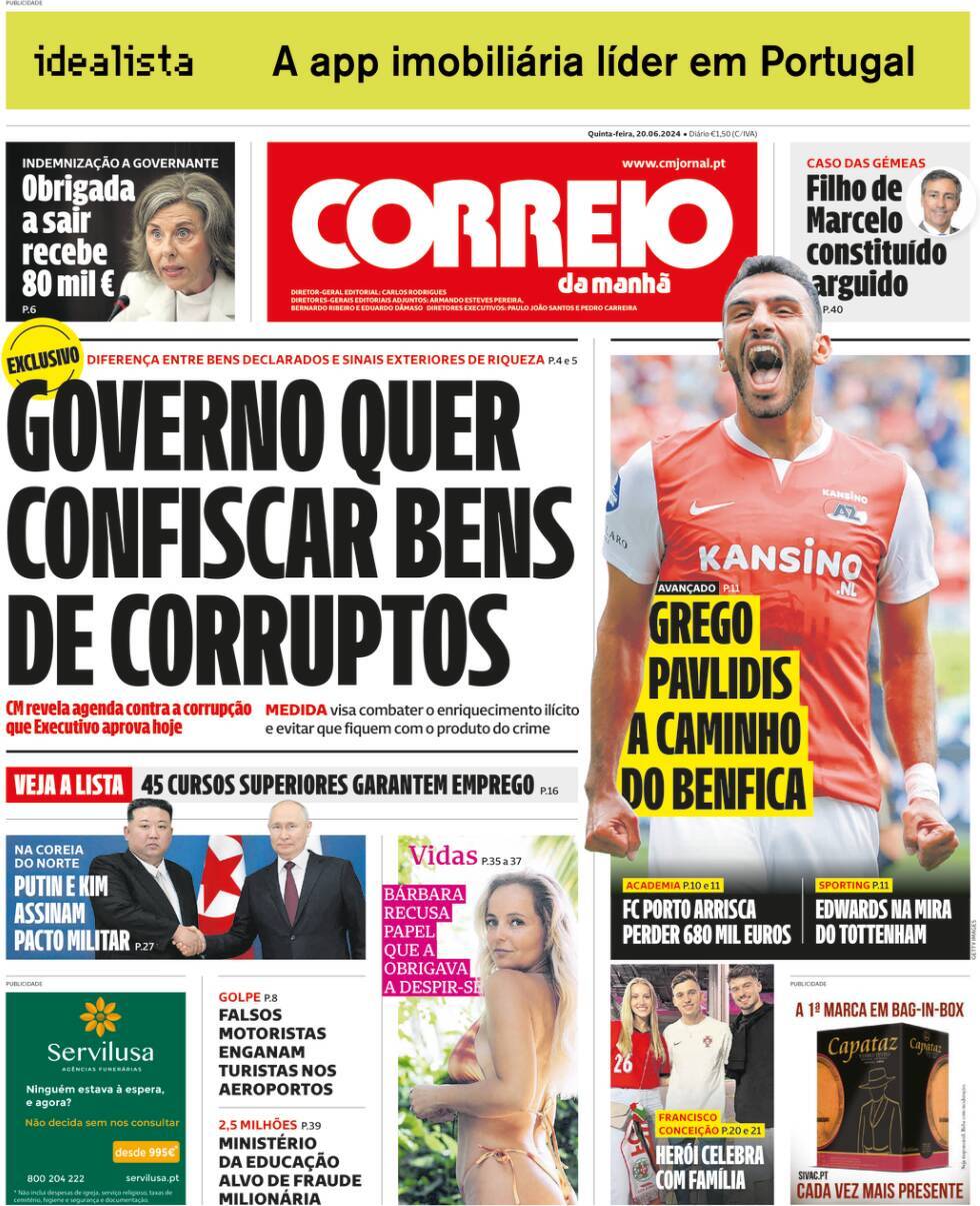 capa Correio da Manhã